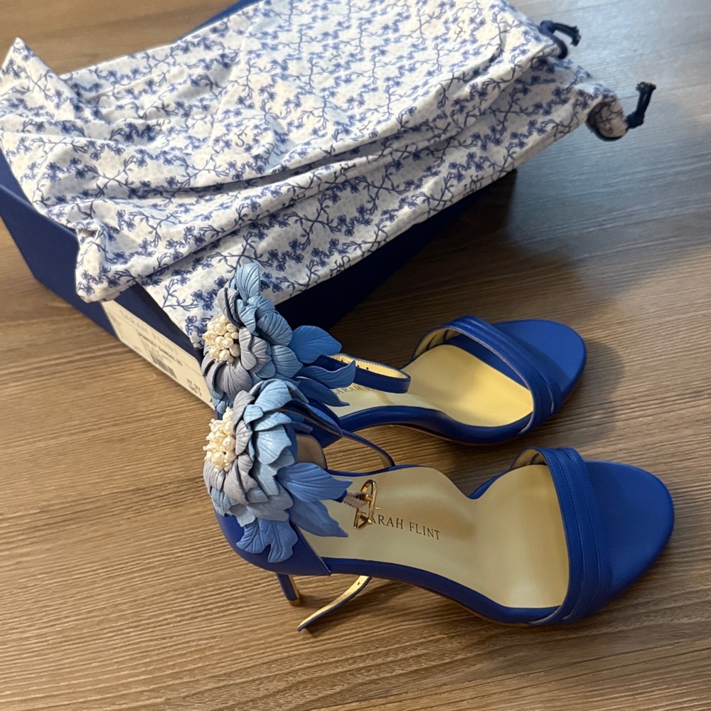 New Sarah Flint Perfect Sandal 85 in Cove Blue Nappa - Picture 4 of 10